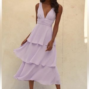 Lulus Lavender Tiered Formal Dress